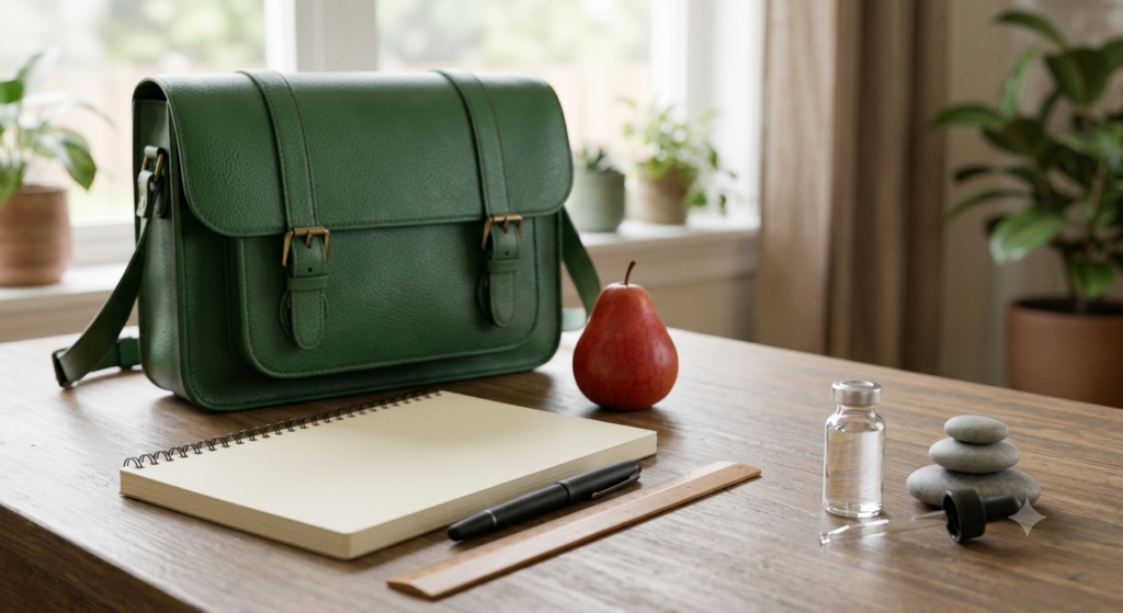 A student’s desk with a bag and school supplies, representing readiness for affordable health coverage.