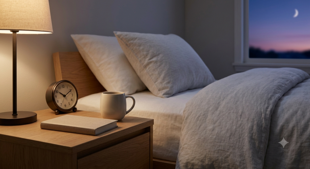 Cozy bedroom setup highlighting common sleep myths about bedtime routines and sleep quality